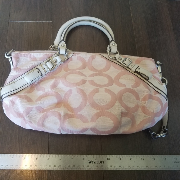 Pink Coach Op Art Crossbody Satchel - Picture 2 of 12